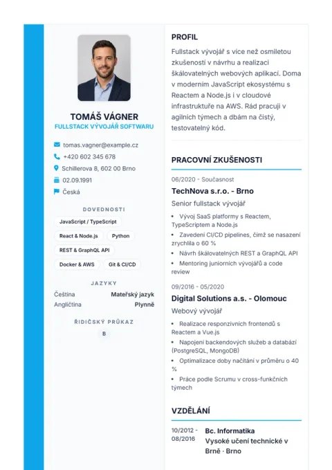 Lebenslauf-Vorlage Sidebar Pro