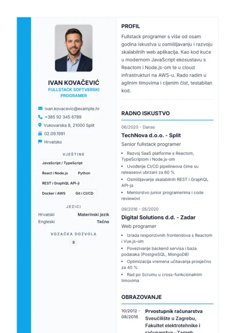 Lebenslauf-Vorlage Sidebar Pro