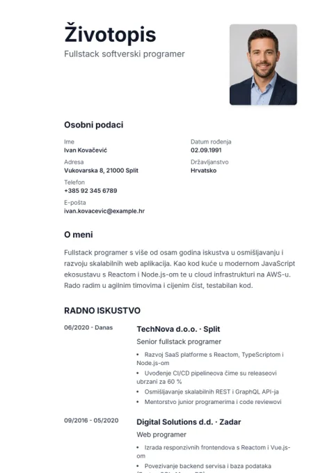 Lebenslauf-Vorlage Sidebar
