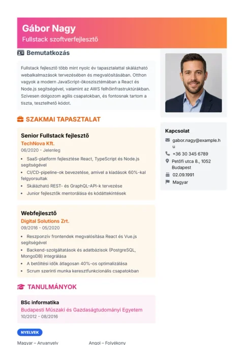 Lebenslauf-Vorlage Creative