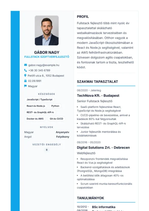 Lebenslauf-Vorlage Sidebar Pro