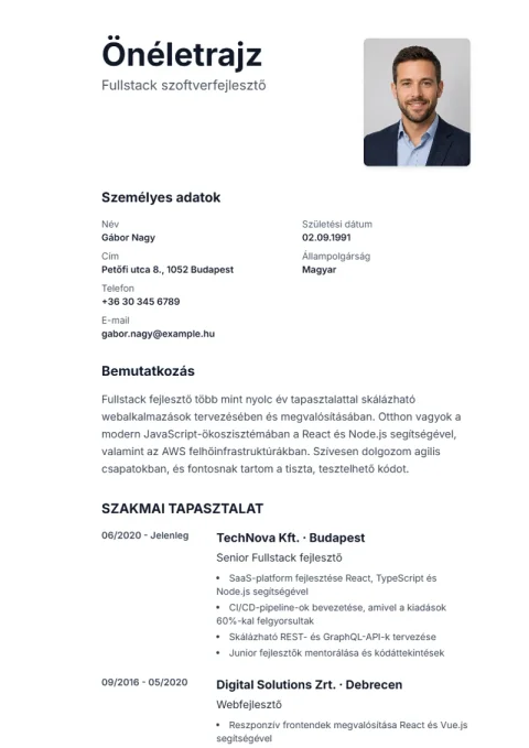 Lebenslauf-Vorlage Sidebar