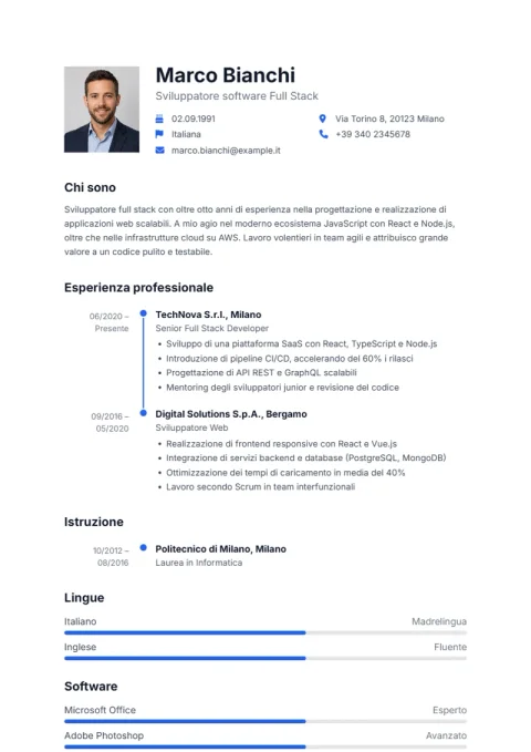 Lebenslauf-Vorlage Aqua