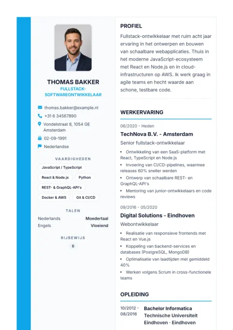 Lebenslauf-Vorlage Sidebar Pro