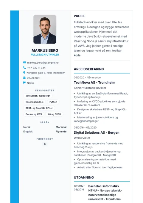Lebenslauf-Vorlage Sidebar Pro