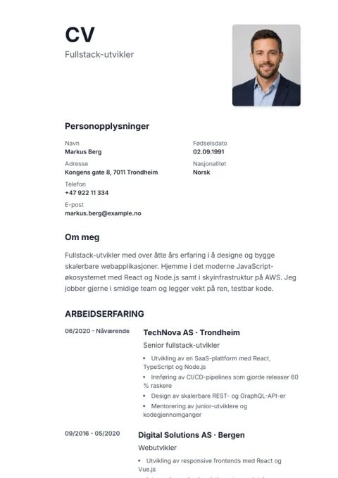 Lebenslauf-Vorlage Sidebar