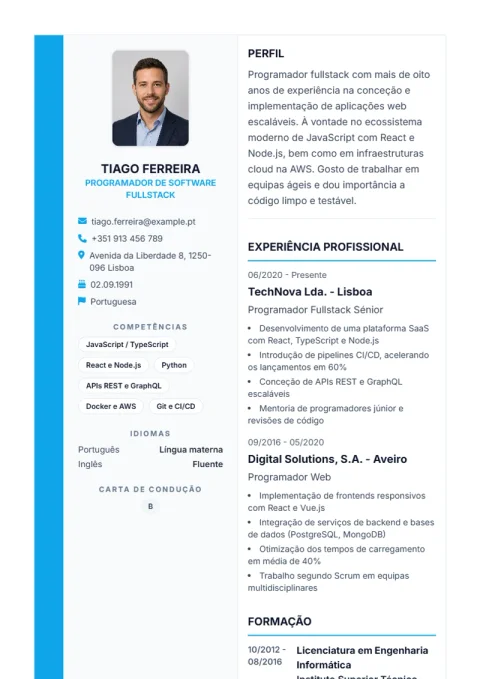 Lebenslauf-Vorlage Sidebar Pro