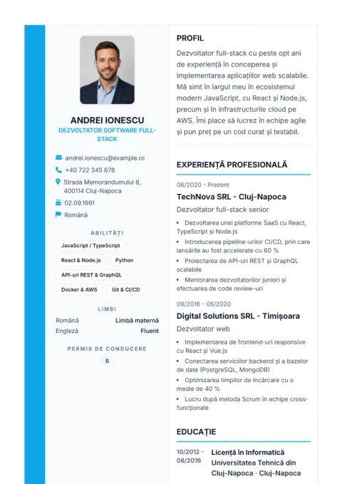Lebenslauf-Vorlage Sidebar Pro