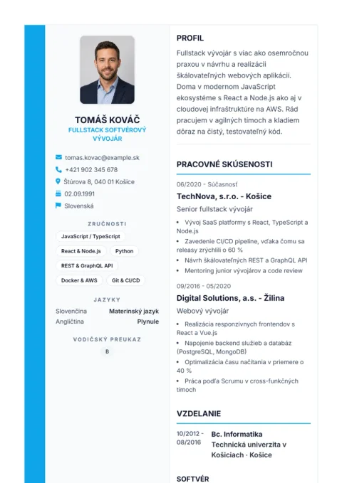 Lebenslauf-Vorlage Sidebar Pro