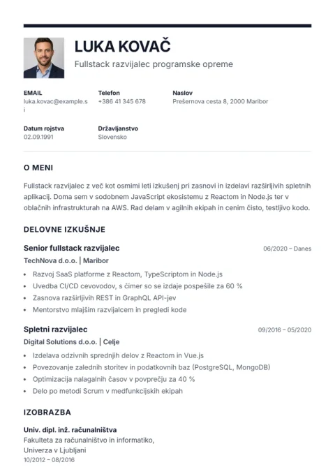 Lebenslauf-Vorlage Executive