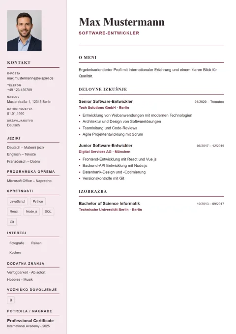 Lebenslauf-Vorlage Paris Elegant