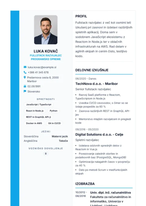 Lebenslauf-Vorlage Sidebar Pro