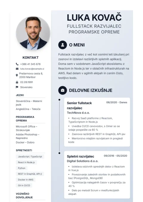 Lebenslauf-Vorlage Timeline