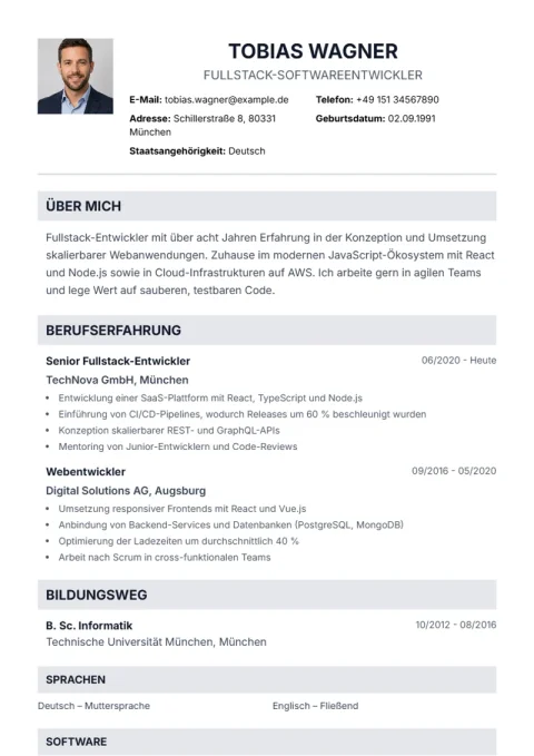 Lebenslauf-Vorlage Professional